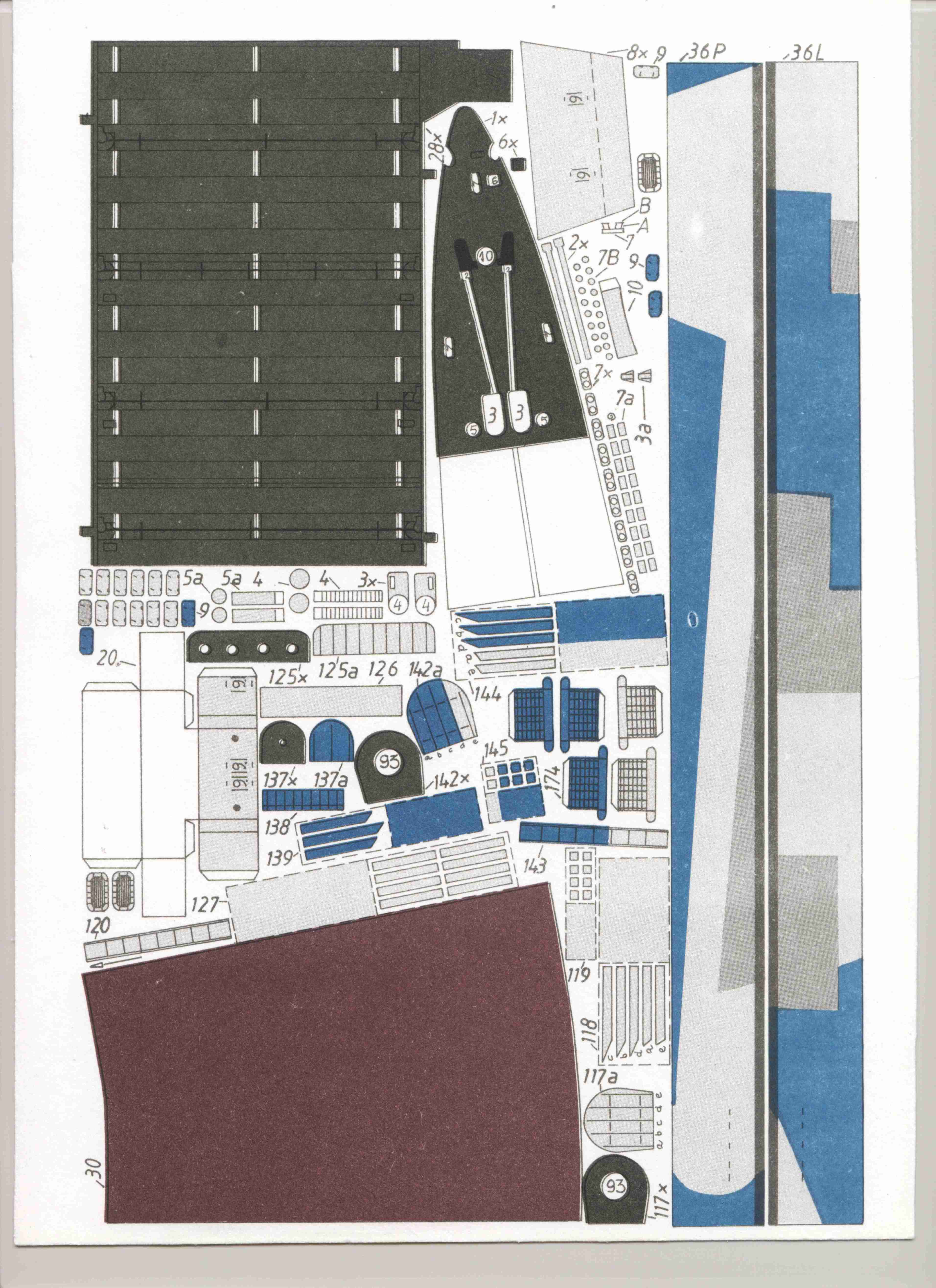 美国航母Essex艾塞克斯船模平面图纸